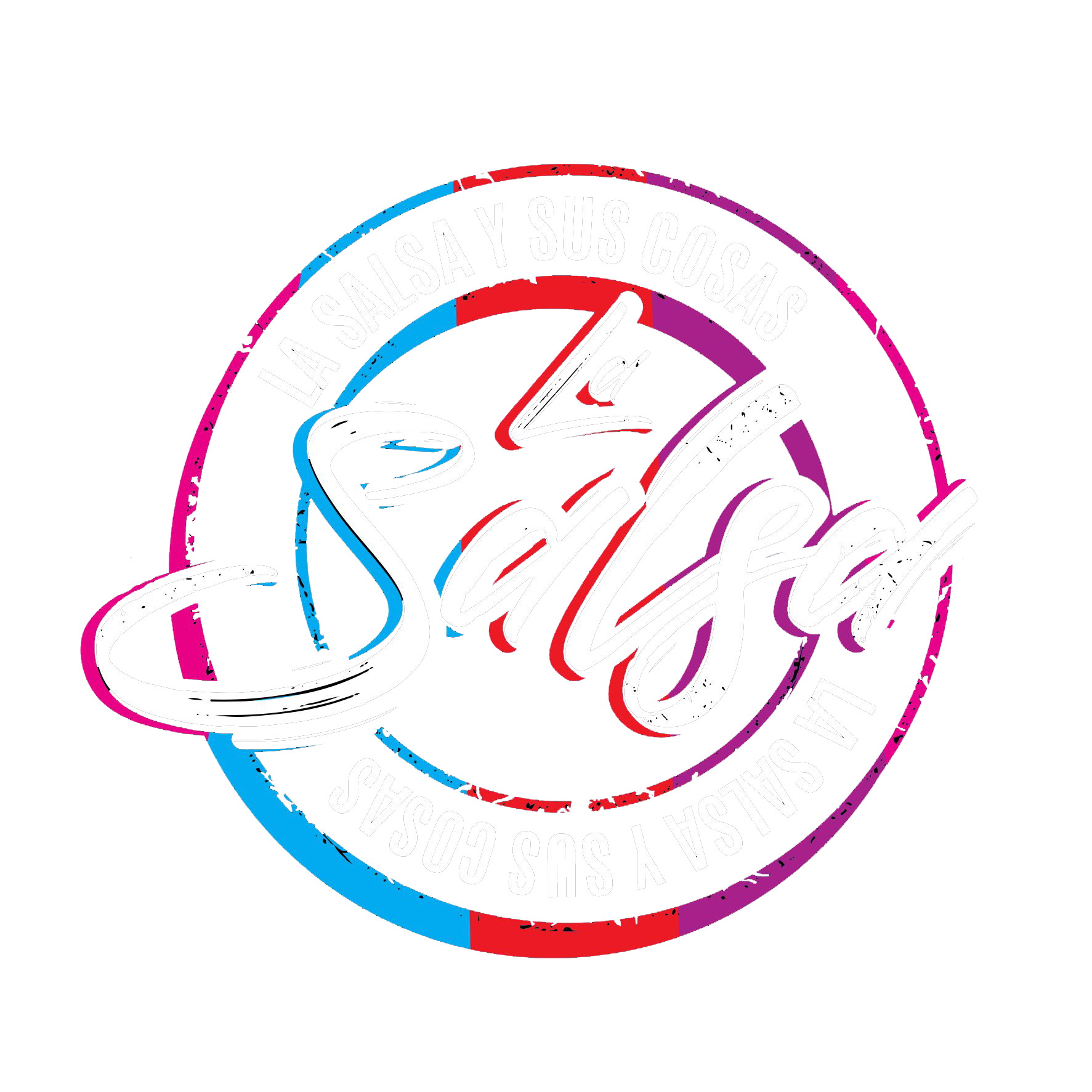 Logo vibrante de La Salsa y Sus Cosas RADIO con elementos musicales y de radio.